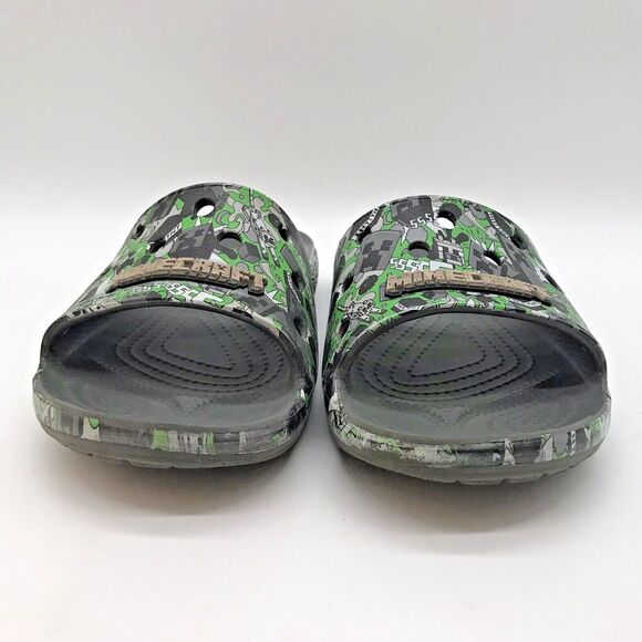 Crocs x Minecraft Iconic Comfort Sandals Men's 5 Women's 7 Gray Classic Slides - Picture 2 of 11